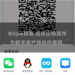 Bitpie转账 选择比特派作为数字资产钱包的原因。